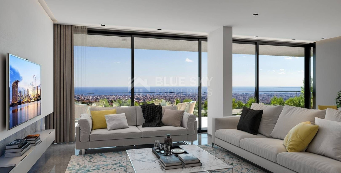 Modern three bedroom penthouse with private garden and jacuzzi for sale in Panthea