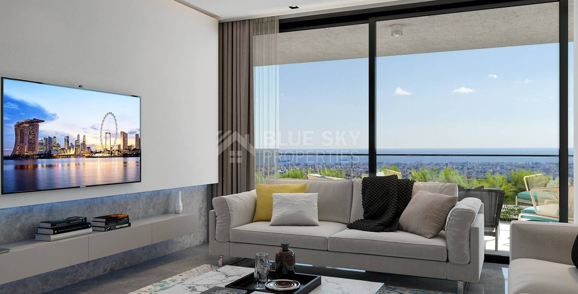 Modern three bedroom penthouse with private garden and jacuzzi for sale in Panthea