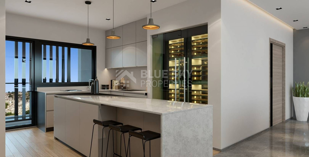 Modern three bedroom penthouse with private garden and jacuzzi for sale in Panthea