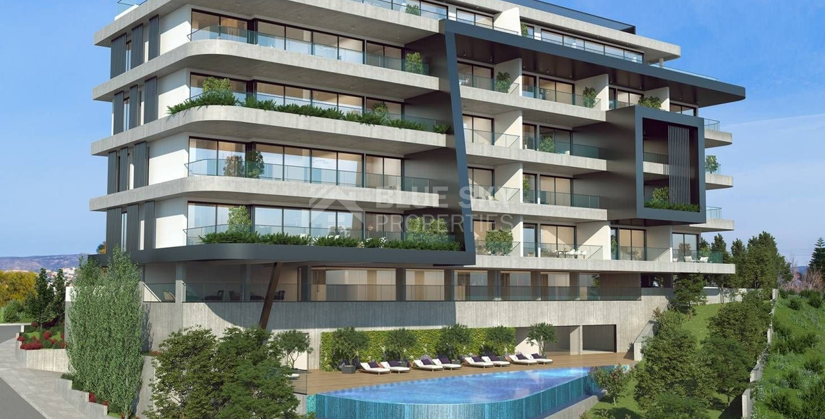 Modern three bedroom penthouse with private garden and jacuzzi for sale in Panthea