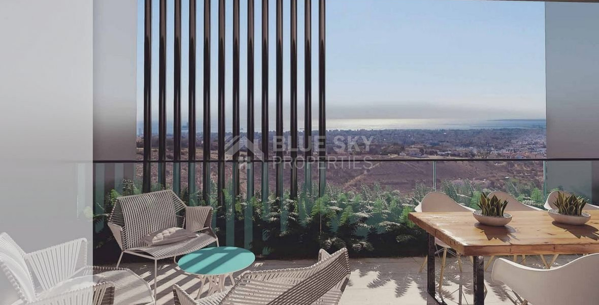 Modern three bedroom penthouse with private garden and jacuzzi for sale in Panthea