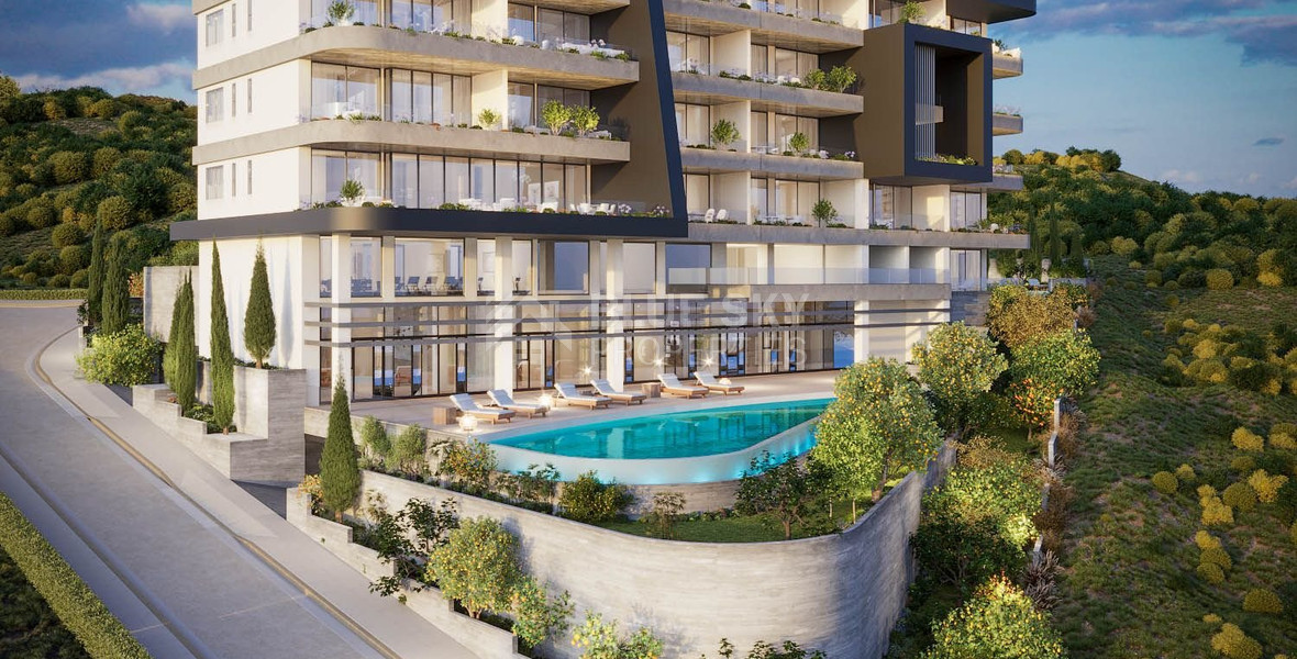 Modern three bedroom penthouse with private garden and jacuzzi for sale in Panthea