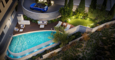 Modern three bedroom penthouse with private garden and jacuzzi for sale in Panthea