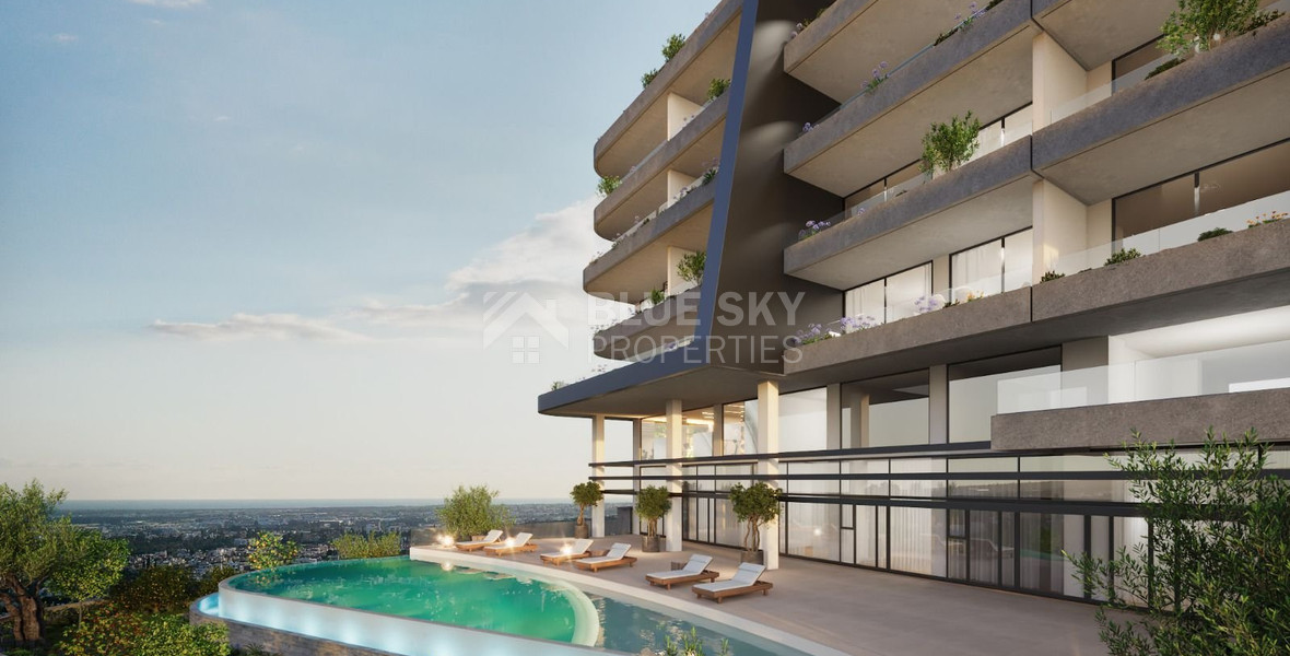 Modern three bedroom penthouse with private garden and jacuzzi for sale in Panthea
