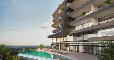 Modern three bedroom penthouse with private garden and jacuzzi for sale in Panthea