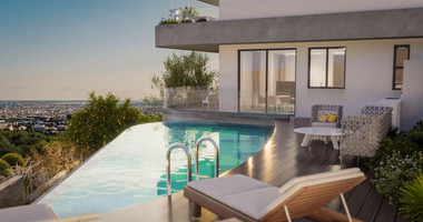 Modern three bedroom penthouse with private garden and jacuzzi for sale in Panthea