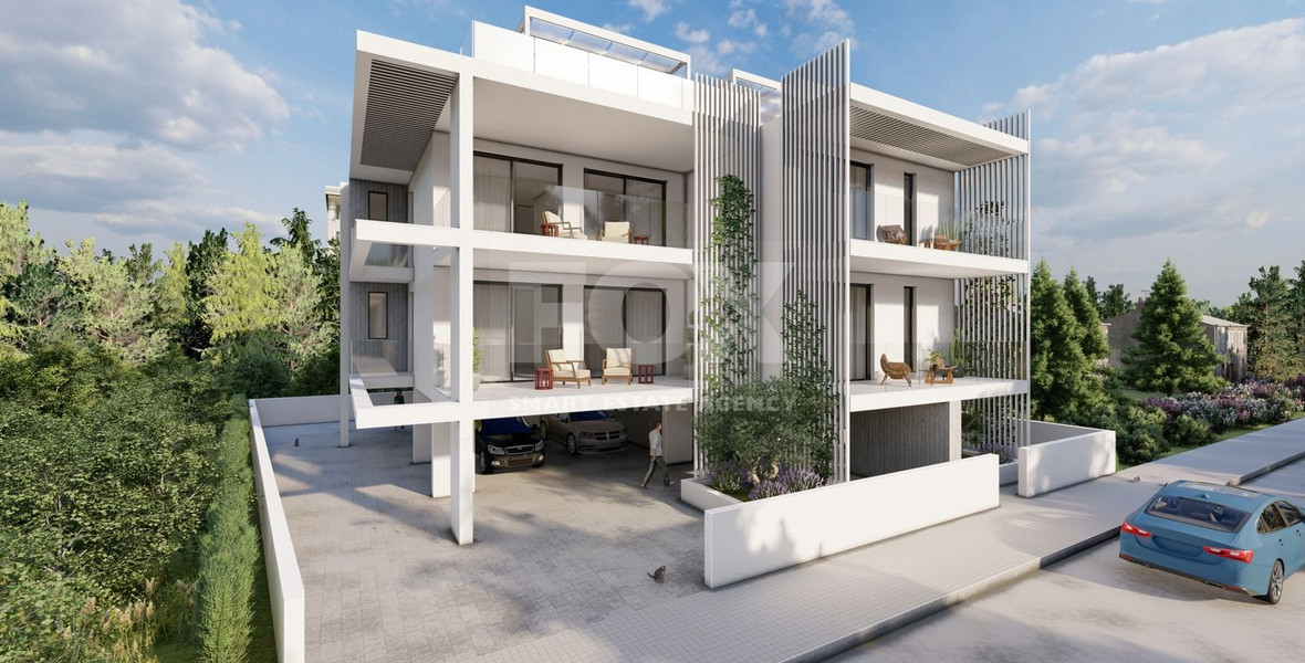 Two bedroom apartment (off-plan) for sale with roof garden and private pool in Kato Paphos