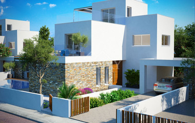 Four Bedroom Seaside Villa In Geroskipou Tourist area in Paphos.