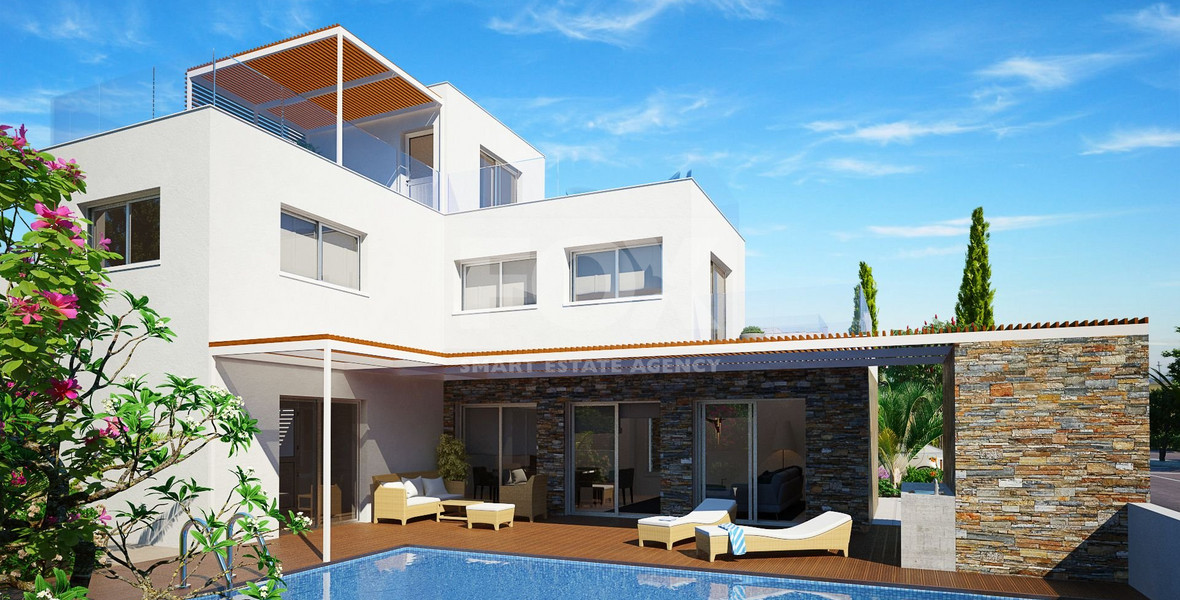 Four Bedroom Seaside Villa In Geroskipou Tourist area in Paphos.