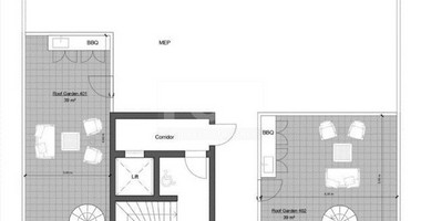 Top floor two bedroom apartment with roof garden for sale in Agios Ioannis, Limassol