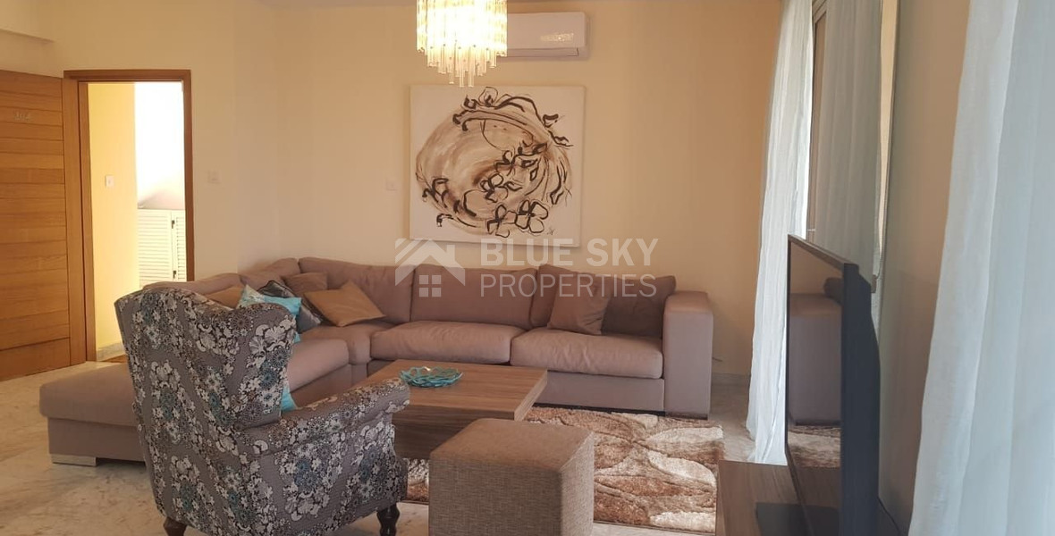 Fully furnished luxury 2 bedroom apartment with private garden for rent in Agios Tychonas