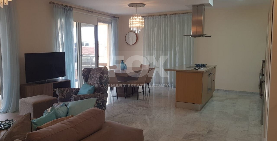 Fully furnished luxury 2 bedroom apartment with private garden for rent in Agios Tychonas
