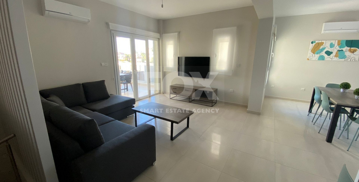 3 Bedroom Fully Furnished Duplex Apartment with communal Pool and Gym for rent in Parekklisia