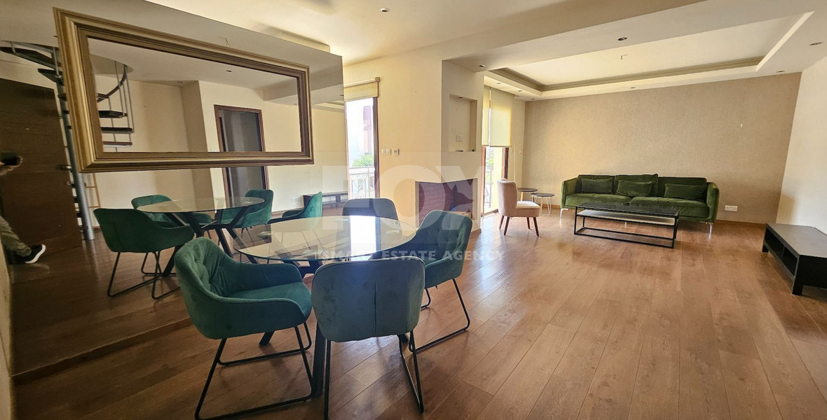 Huge-Furnished, Duplex Apartment, Two Plus One Bedroom With Huge Veranda For Rent In Kato Polemidia