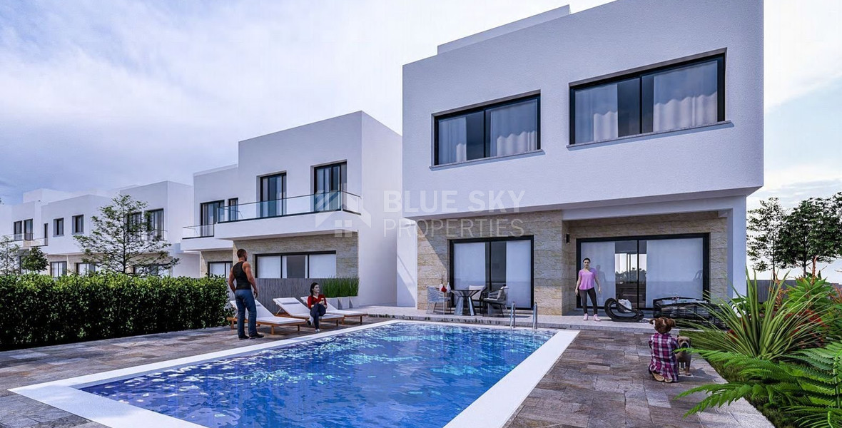 Three bedroom semi detached villa with private swimming pool for sale in Agios Athanasios, Limassol