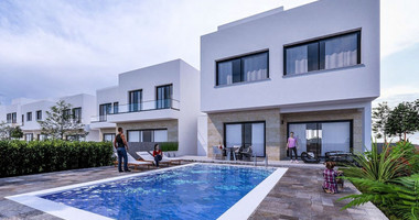 Three bedroom semi detached villa with private swimming pool for sale in Agios Athanasios, Limassol
