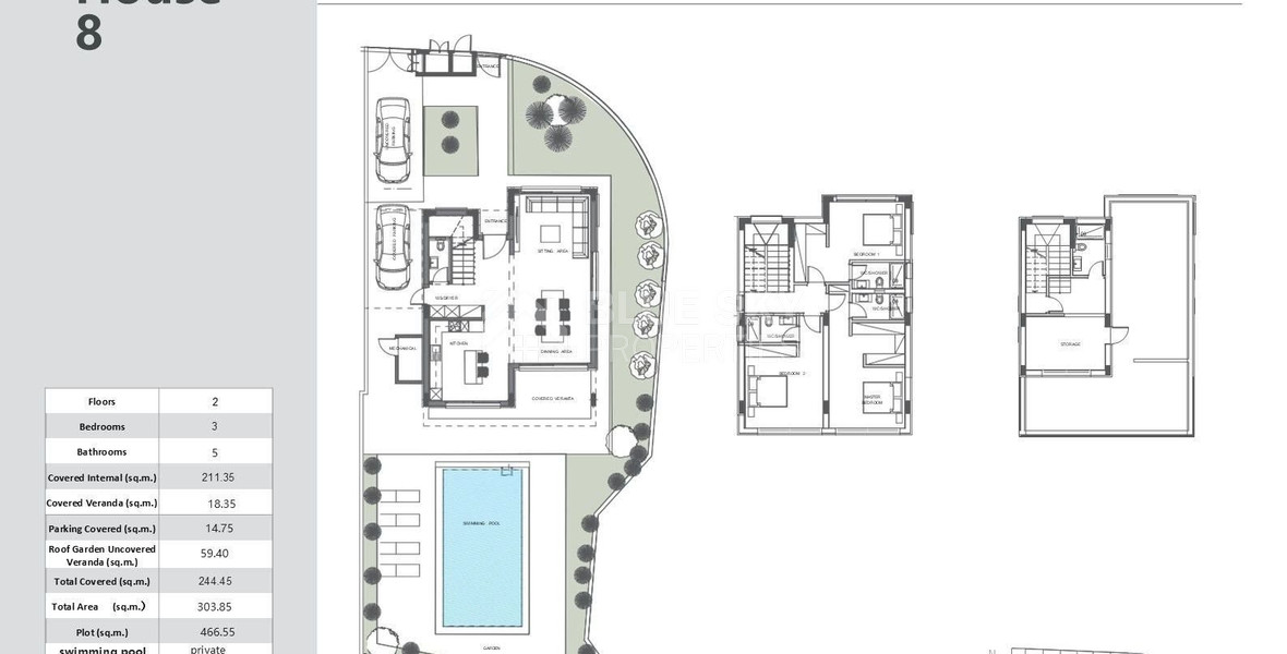 Three bedroom semi detached villa with private swimming pool for sale in Agios Athanasios, Limassol