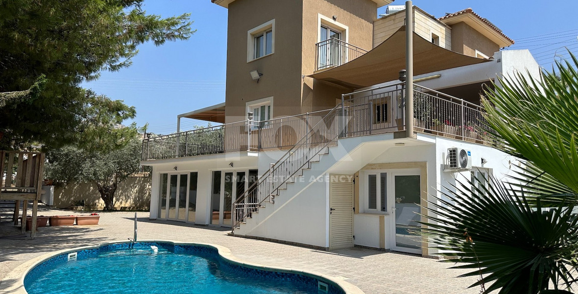 RENT: FURNISHED VILLA 5 BEDROOMS WITH SEPARATE GUEST HOUSE AND SEPARATE MAIDS QUARTER IN AGIOS TYCHONAS WITH SWIMMING POOL