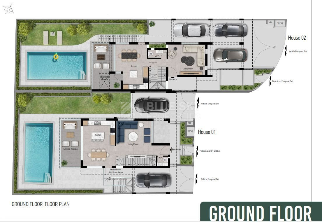 Contemporary Three Bedroom plus maid room Detached Villa with Swimming Pool and Roof Garden for sale in Ayios Athanasios, Limassol