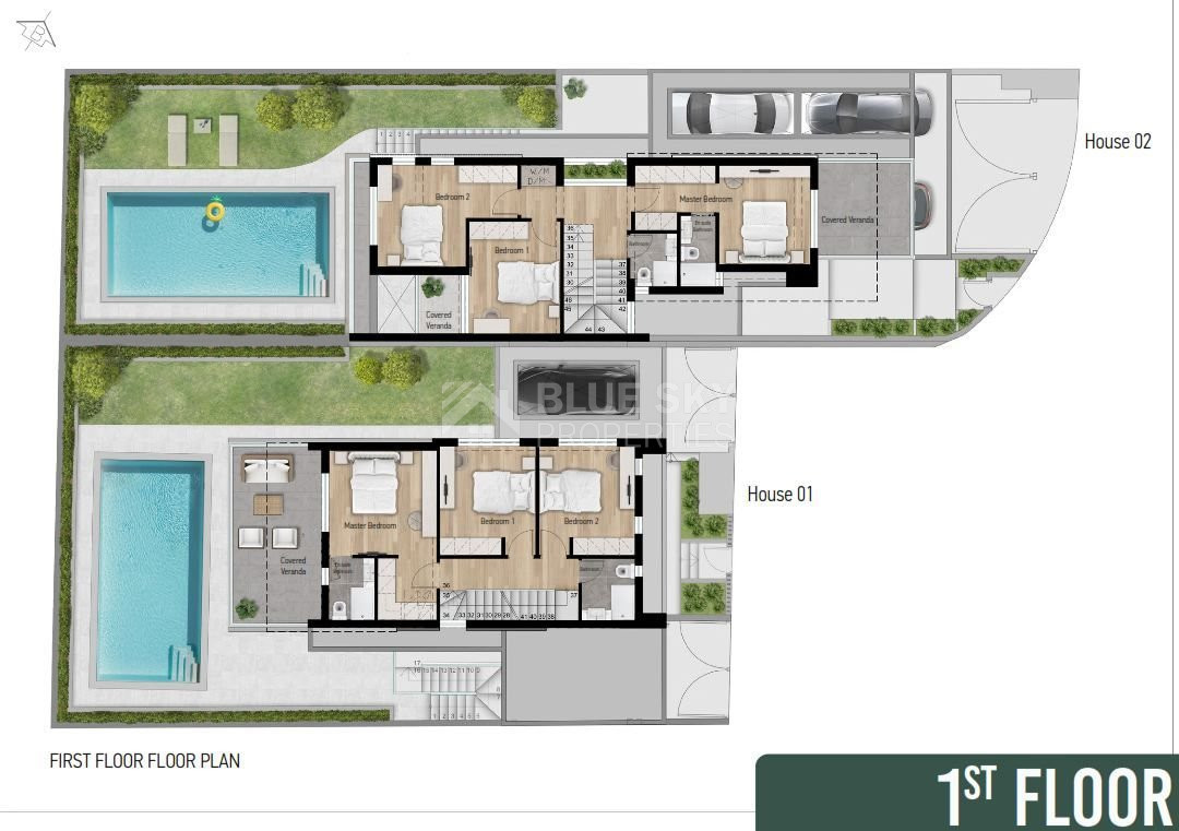 Contemporary Three Bedroom plus maid room Detached Villa with Swimming Pool and Roof Garden for sale in Ayios Athanasios, Limassol