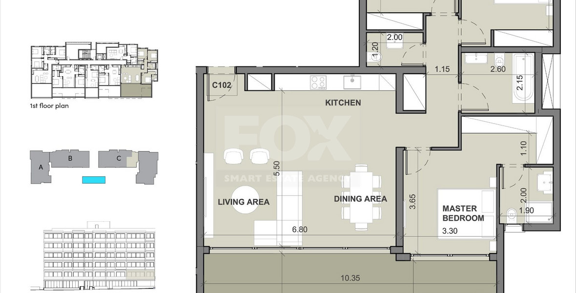 Three bedroom apartment for sale in Agios Nikolas, Limassol