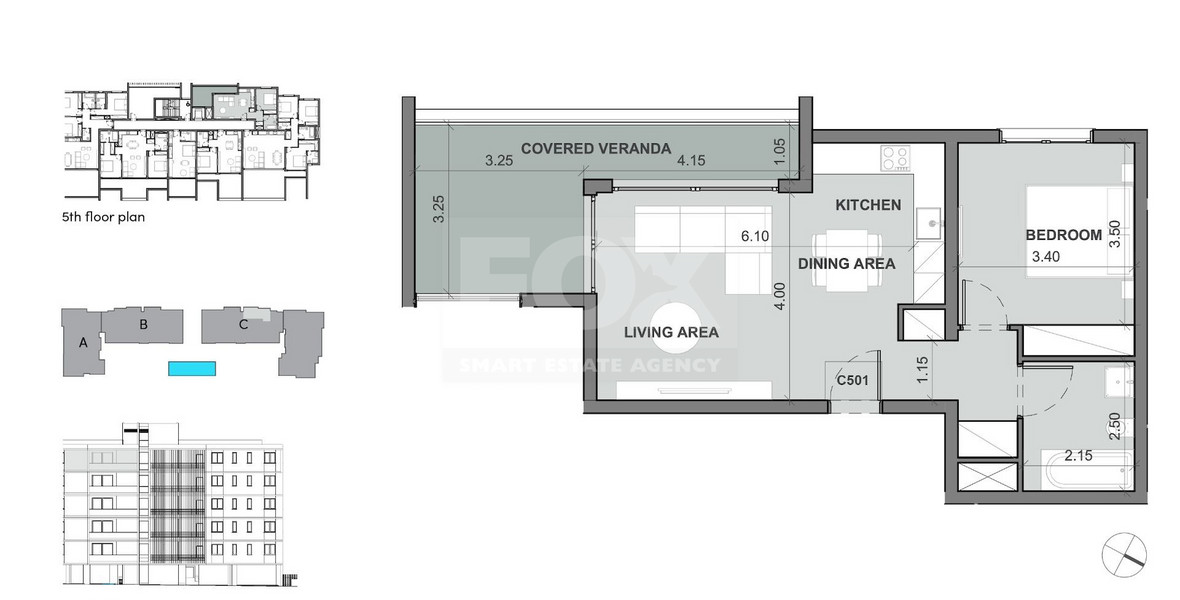 Top floor one bedroom apartment for sale in Agios Nikolas, Limassol