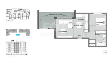 Top floor one bedroom apartment for sale in Agios Nikolas, Limassol