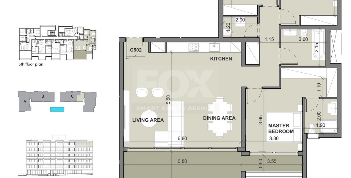 Top floor Three bedroom apartment for sale in Agios Nikolas, Limassol