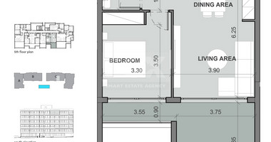 Top floor one bedroom apartment for sale in Agios Nikolas, Limassol