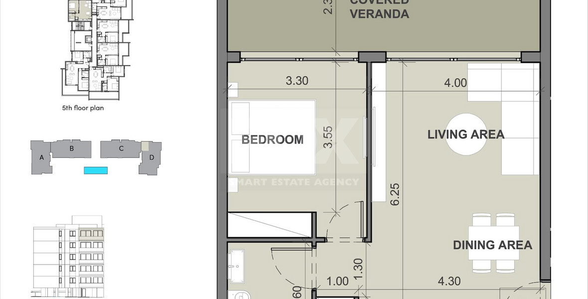 Top Floor One bedroom apartment for sale in Agios Nikolas, Limassol