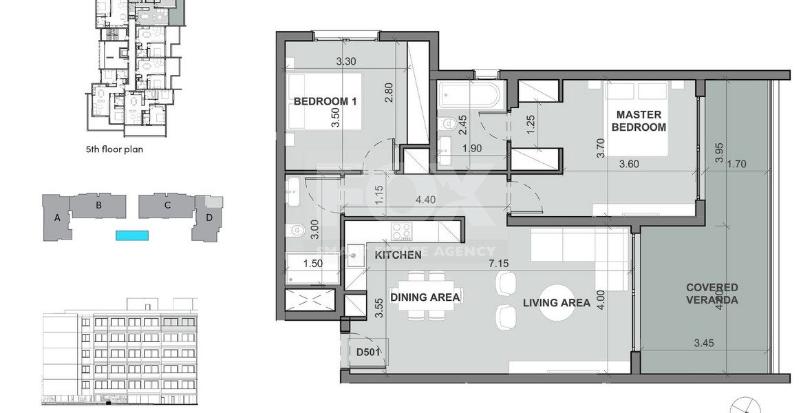Top Floor Two bedroom apartment for sale in Agios Nikolas, Limassol