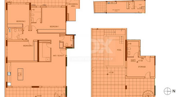 Three bedroom penthouse with roof garden & private pool for sale in Potamos Germasogeias, Limassol