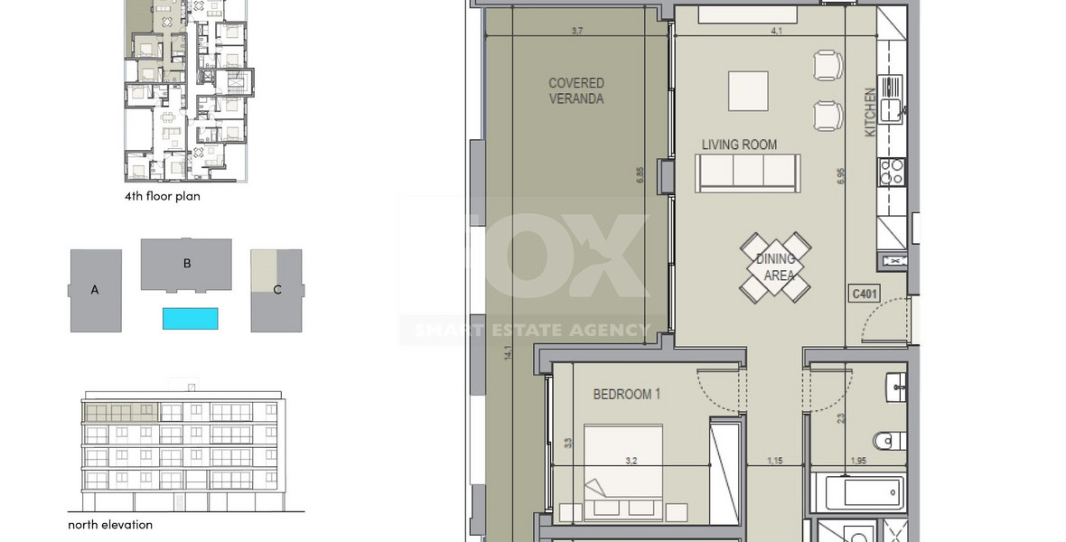 Top floor two bedroom apartment for sale in Zakaki, Limassol
