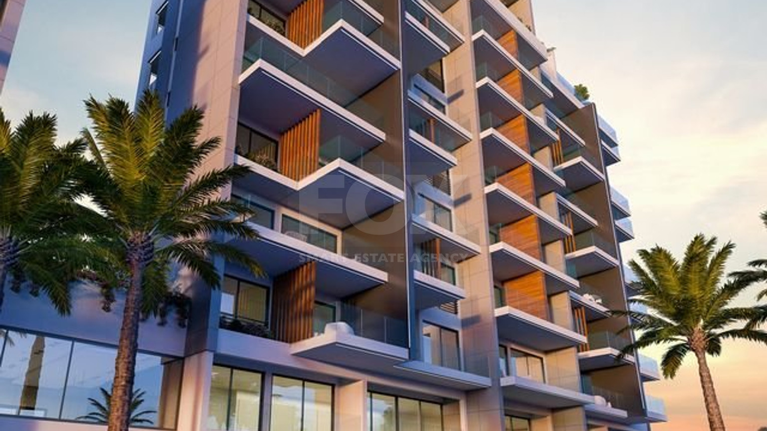 One-bedroom apartment for sale in luxury tower in Tombs of the Kings area, Paphos