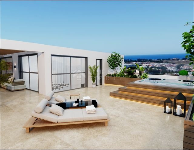 Five-bedroom penthouse apartment for sale in luxury tower in Tombs of the Kings area, Paphos