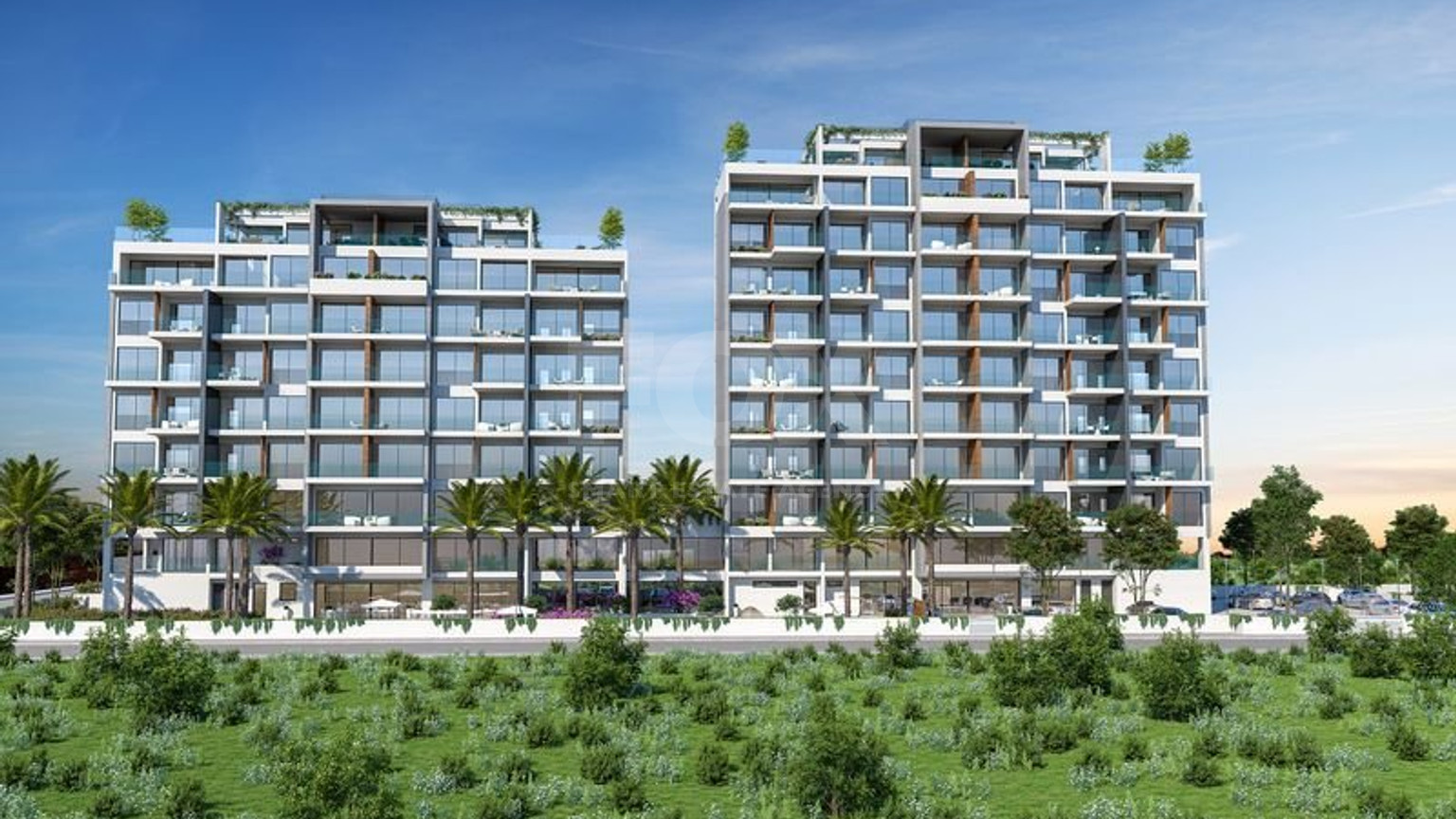 Five-bedroom penthouse apartment for sale in luxury tower in Tombs of the Kings area, Paphos