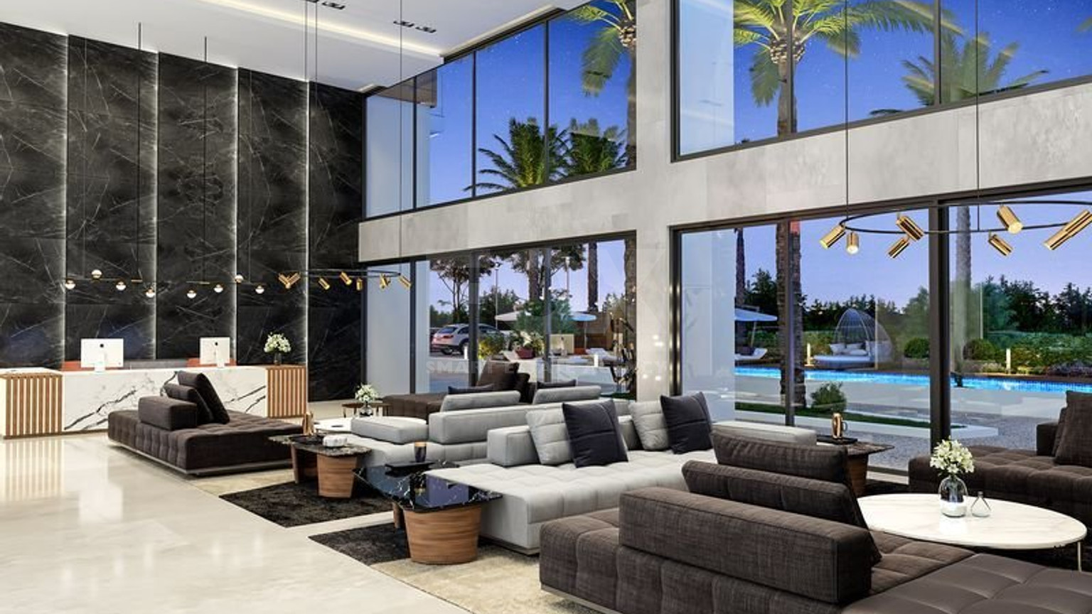 Five-bedroom penthouse apartment for sale in luxury tower in Tombs of the Kings area, Paphos