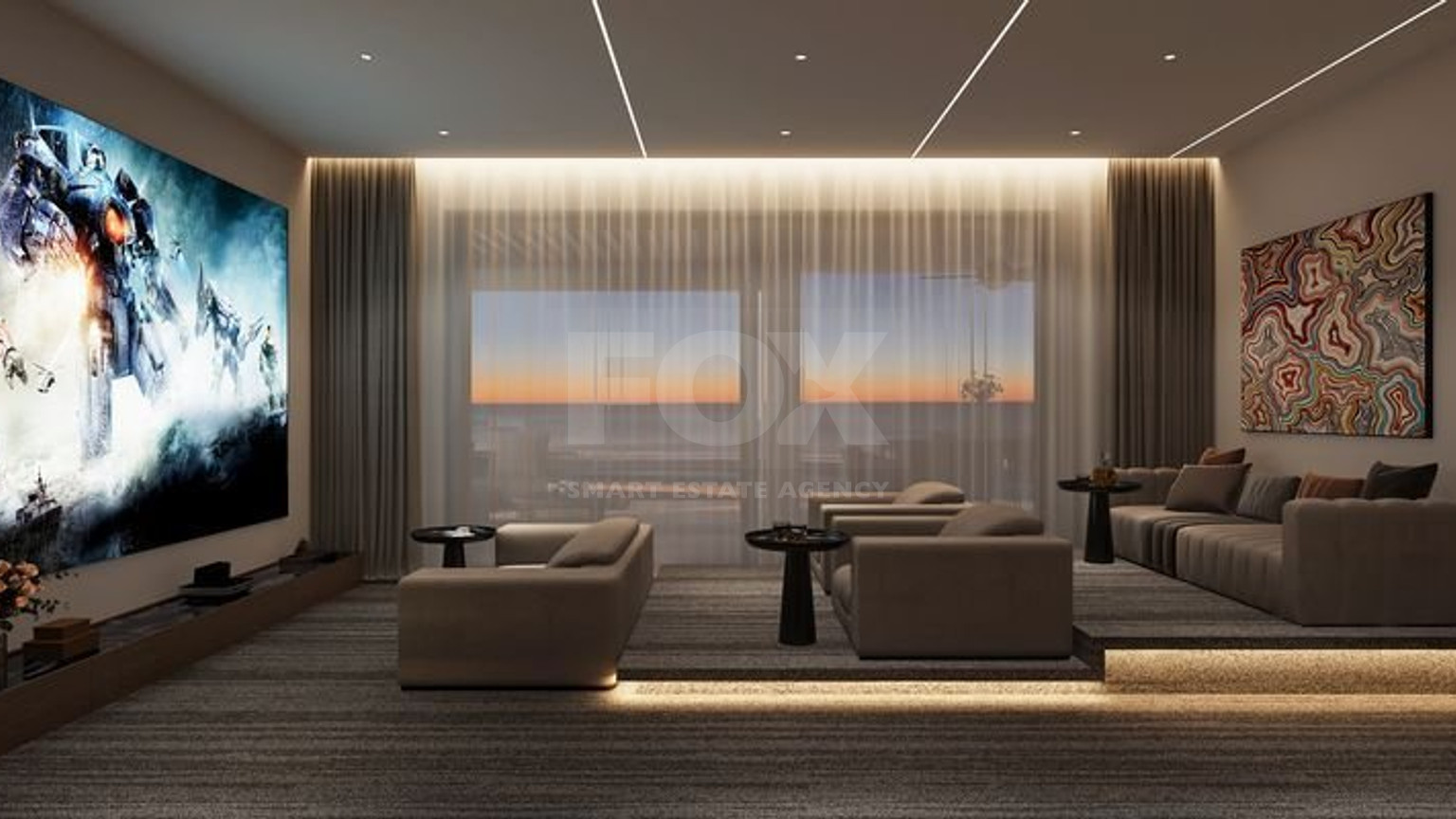 Five-bedroom penthouse apartment for sale in luxury tower in Tombs of the Kings area, Paphos