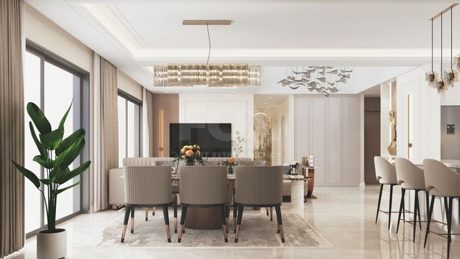 Five-bedroom penthouse apartment for sale in luxury tower in Tombs of the Kings area, Paphos