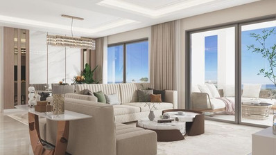 Five-bedroom penthouse apartment for sale in luxury tower in Tombs of the Kings area, Paphos