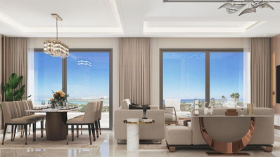 Five-bedroom penthouse apartment for sale in luxury tower in Tombs of the Kings area, Paphos