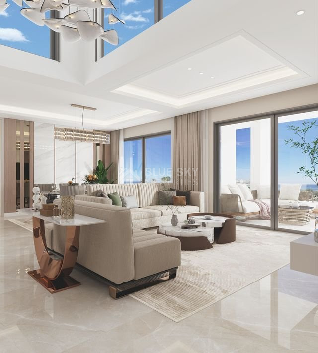 Five-bedroom penthouse apartment for sale in luxury tower in Tombs of the Kings area, Paphos