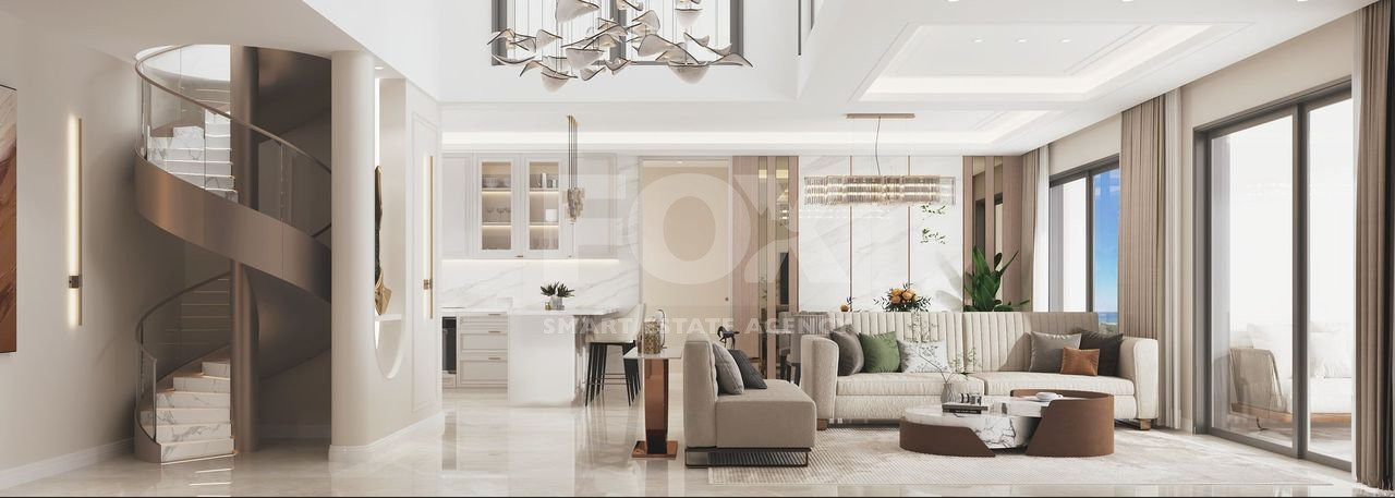 Five-bedroom penthouse apartment for sale in luxury tower in Tombs of the Kings area, Paphos