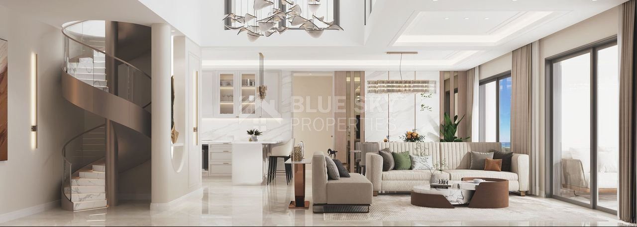Five-bedroom penthouse apartment for sale in luxury tower in Tombs of the Kings area, Paphos