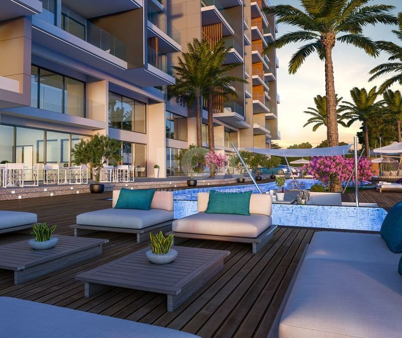 Two-bedroom apartment for sale in luxury tower in Tombs of the Kings area, Paphos