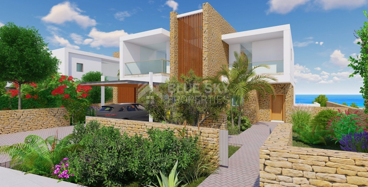 Three bedroom seafront luxury villa in Chloraka, Paphos