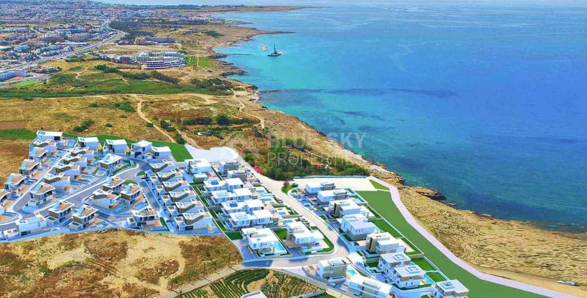 Exclusive modern three bedroom Beachfront Villa with Private Pool in Chloraka, Paphos