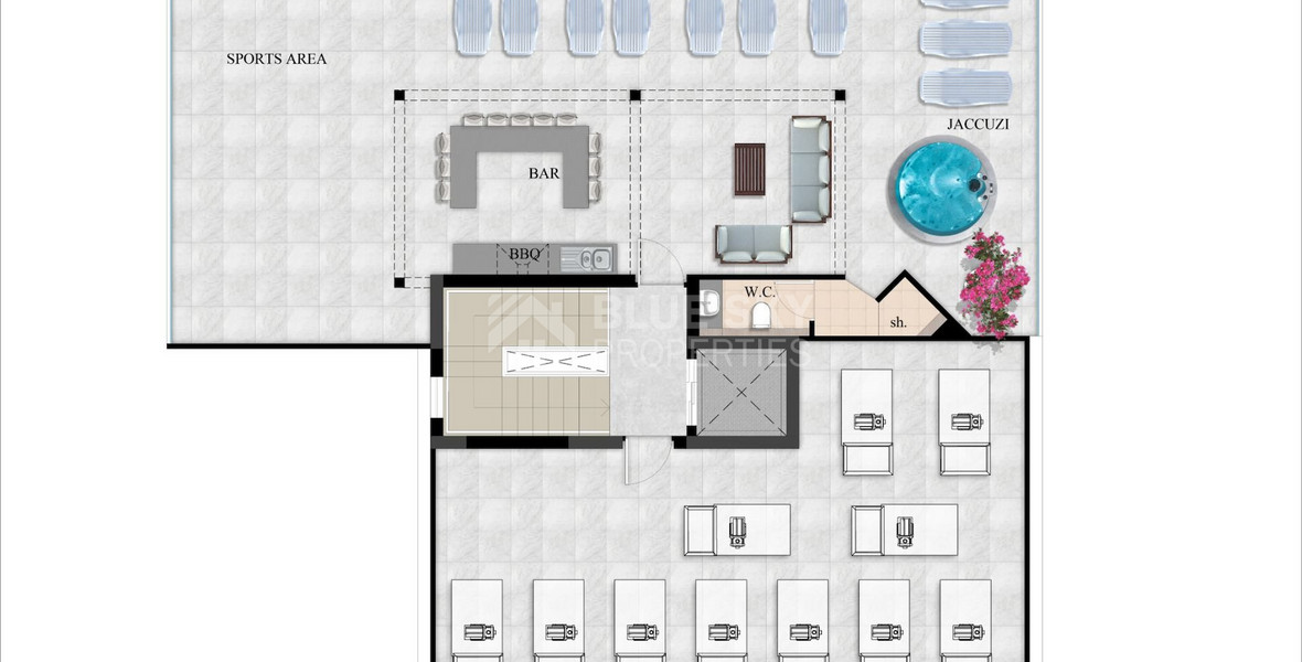 Top floor studio apartment for sale in Zakaki, Limassol