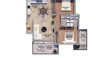 Two bedroom apartment for sale in Agios Tychonas Tourist area, Limassol