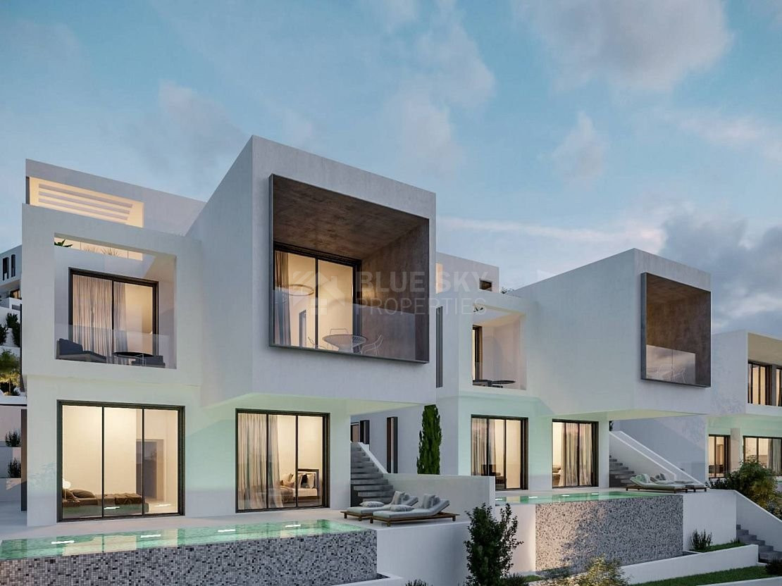 Luxury Three-Bedroom Villas for Sale in Geroskipou, Paphos – Panoramic Sea Views & Modern Design